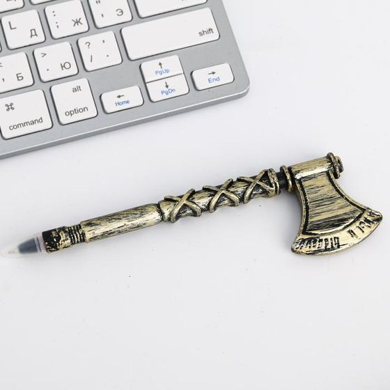 !09 Набор из 6 ручек к 23 февраля, дизайн микс: Ручка-топор "Самому лучшему" 4 штуки МИКС +Ручка шариковая синяя паста, пластиковая со звездой «Служу России» + Ручка шариковая синяя паста 1.0 мм «Честь и отвага»