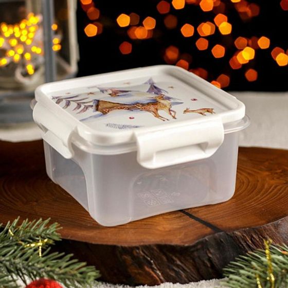 Контейнер АКВАРЕЛЬ для СВЧ квадратный 0.6л