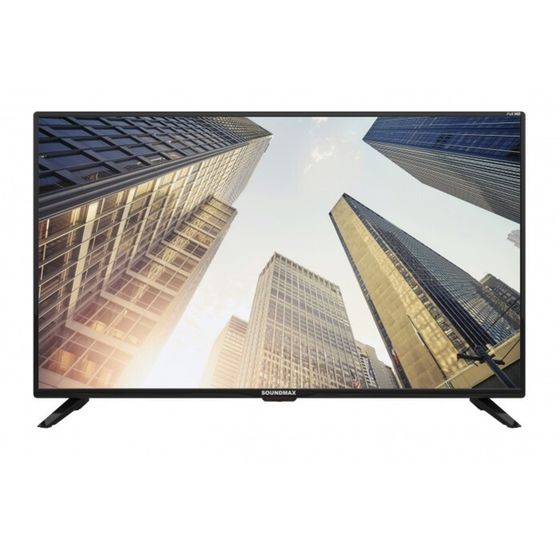 Телевизор Soundmax SM-LED43M01SU, 43&quot;, 3840x2160, DVB/T2/C/S2,HDMI 3, USB 2,SmartTV, чёрный