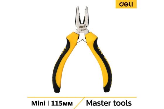 Мини-плоскогубцы Deli DL103201 115мм, двухкомпонентная рукоять