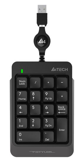 Числовой блок A4Tech Fstyler FK13 проводной серый (FK13 USB ( GREY))