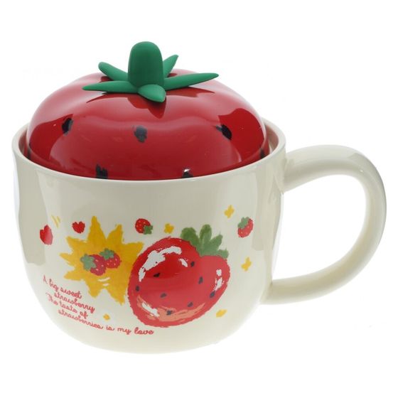 Кружка с крышкой, L10,5 W1,5 H7,8 см, 1 штука, дизайн микс