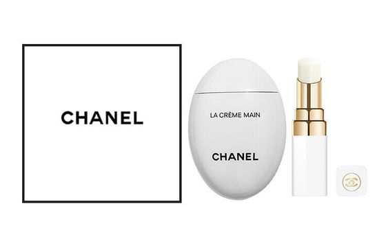 CHANEL Miss Cocoa White Tube Lip Balm Hand Cream Skincare Sets Moisturizes And Moisturizes Two-Piece Set