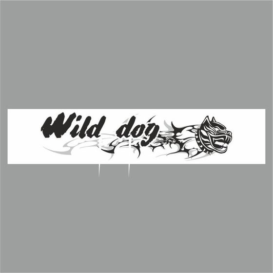 Полоса на лобовое стекло &quot;Wild dog&quot;, белая, 1220 х 270 мм