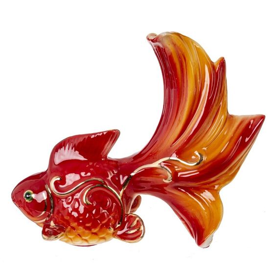 Фигурка декоративная "Золотая рыбка", L12,5 W8,5 H11 см, 1 штука, дизайн микс