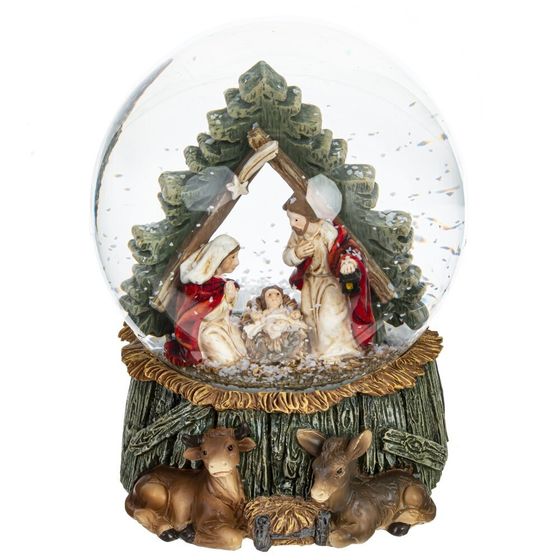 Фигурка декор в стекл шаре &quot;Рождество&quot;, D 10 см, L10 W10 H12,5 см, 2в.(цена за один вид)