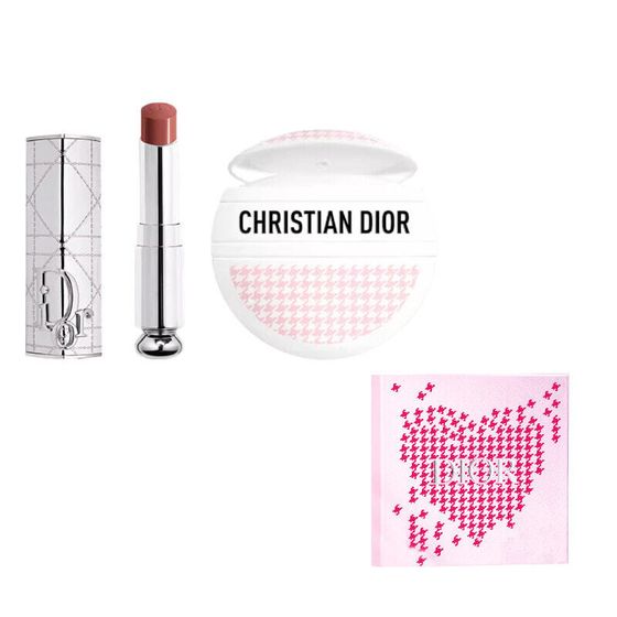 DIOR 520 Limited Silver Wicker Pattern Floral Charm Box Makeup Sets Easy To Color