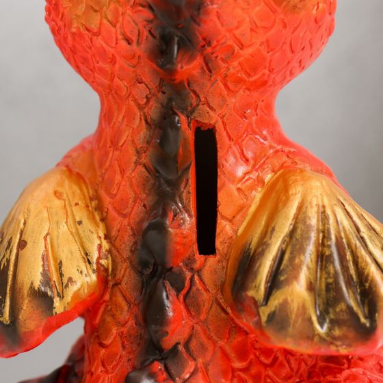 !09 Копилка "Дракончик" 18х10х10 см, цвет оранжевый