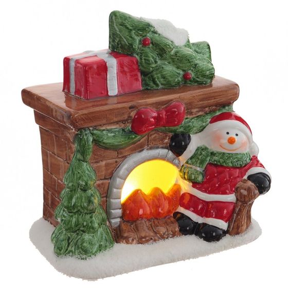 Фигурка декоративная &quot;Камин&quot; (подсветка, 2xLR44), L11 W7,5 H12 см, 2в.