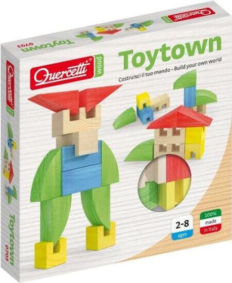 Quercetti Drewniane klocki Toytown 15el. (040-0703)