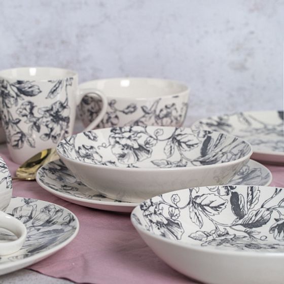 Тарелка суповая BOTANICA серый 20.5см 660мл