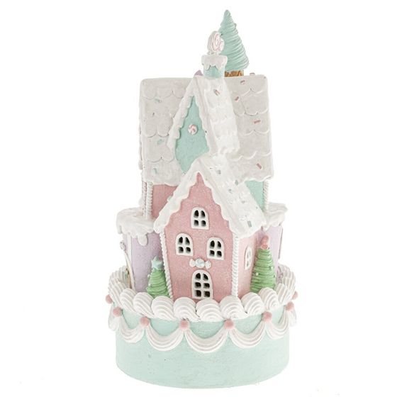Фигурка декоративная с подсветкой &quot;Домик-торт&quot; (2хAA н/п), L18 W18 H35 см