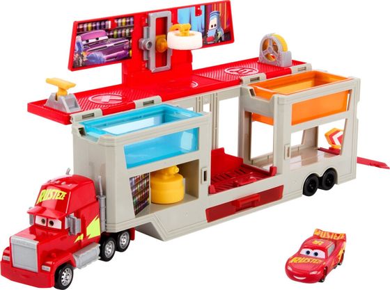 Mattel Vehicles Cars Мобильная покрасочная мастерская Автомобиль с открывающимся прицепом