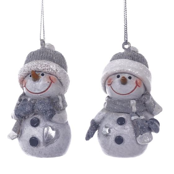 Фигурка декоративная подвесная &quot;Снеговик&quot;, L4 W3 H6 см, 2в.