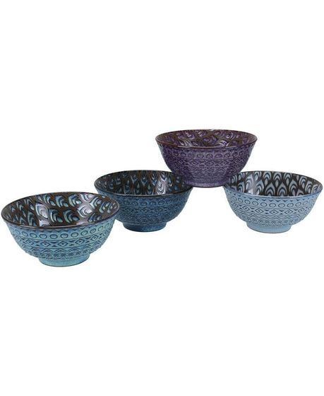 Set of Four Ooh La La Terrin Assorted Bowls, 24 oz