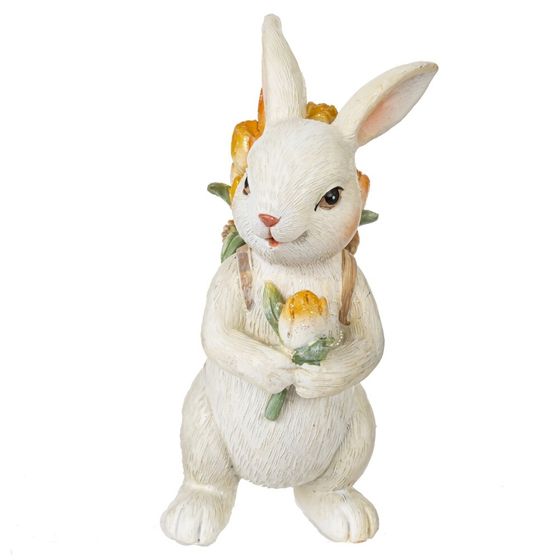 Фигурка декоративная "Заяц с корзиной", L5 W7 H10 см