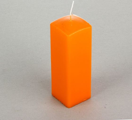 !09 Свеча цветная парафиновая "Квадрат" 8x8x20 cм цвет оранжевый