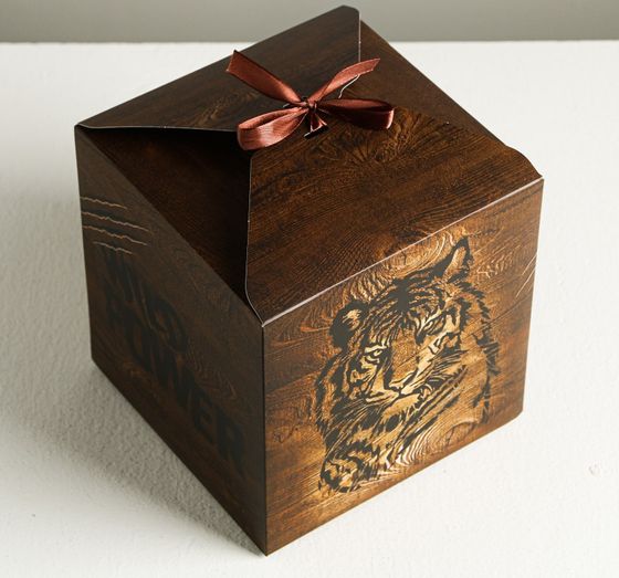 !Набор 3 штуки - Коробка складная Wild power, 18 × 18 × 18 см