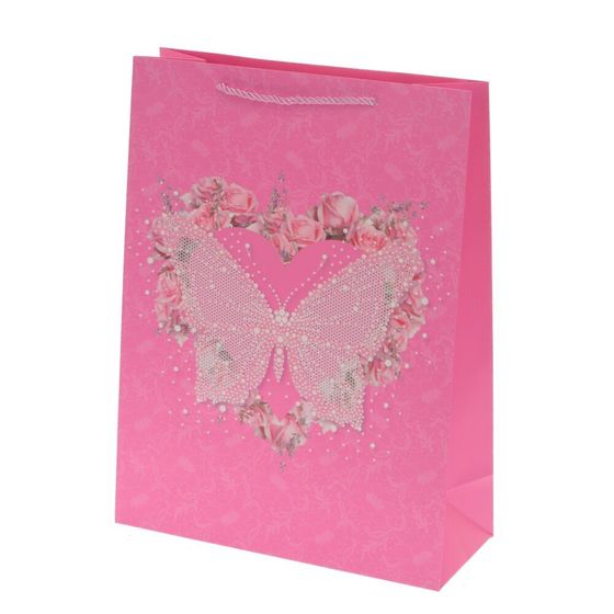 Пакет подарочный (бумага 210г/м2, блок 12шт), L26 W12 H32 см, 4в.