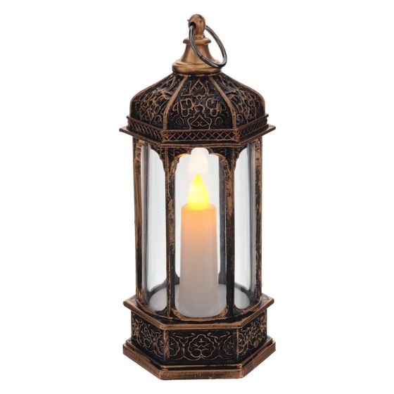 Изделие декоративное "Фонарь" с подсветкой (3хАG13), L5,5 W6 H13,5 см, 4в.