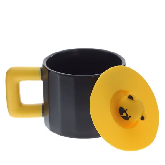 Кружка с крышкой, 470 мл, L14 W10 H10 см, 4в.