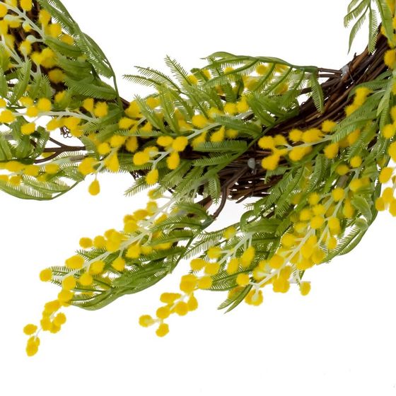 Изделие декоративное &quot;Венок Мимоза&quot;, L39 W8 H39 см