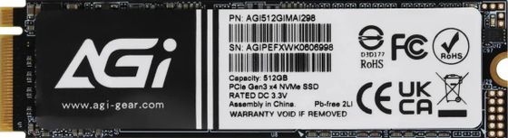 Накопитель SSD 512Gb AGi PCIe 3.0 x4 M.2 2280 AGI512GIMAI298 AI298