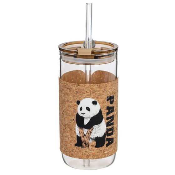 Бутылка с трубочкой, L7 W7 H14,3 см, 1 штука, дизайн микс