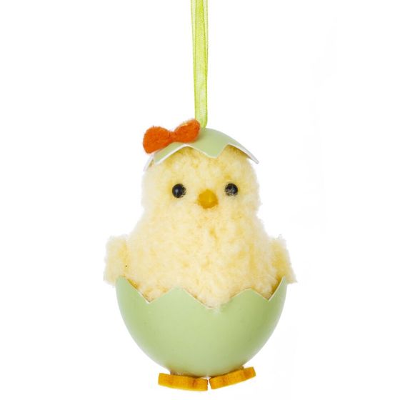 Изделие декоративное подвесное "Цыпленок" (блок 12шт), L6 W6 H8 см, 3в.