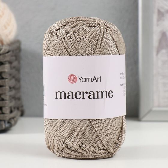 Пряжа &quot;Macrame Макраме&quot; 100% полиэстер 130м/90гр (156 серо-бежевый)