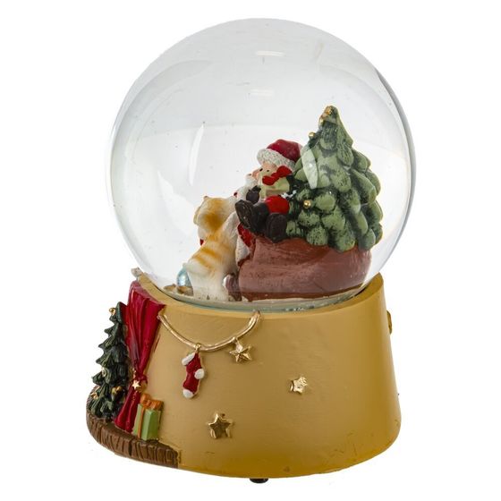 Фигурка декоративная &quot;Дед Мороз&quot; в стекл шаре (муз), D 10 см, L10 W10 H14 см