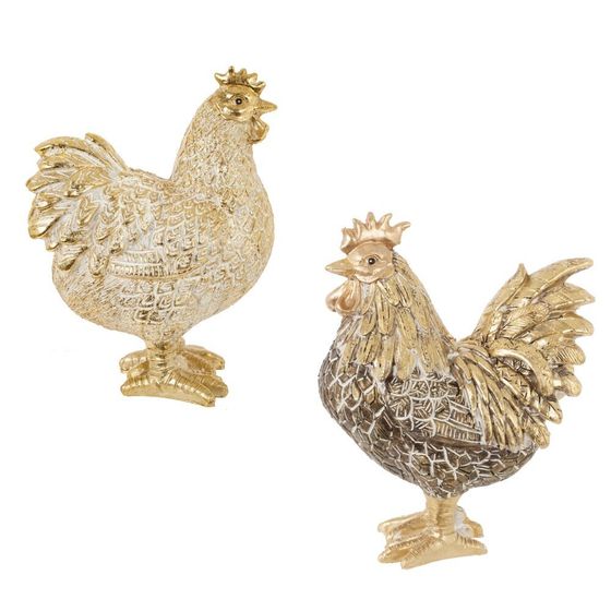 Фигурка декоративная &quot;Петух/Курица&quot;, L7 W13 H16 см, 2в.