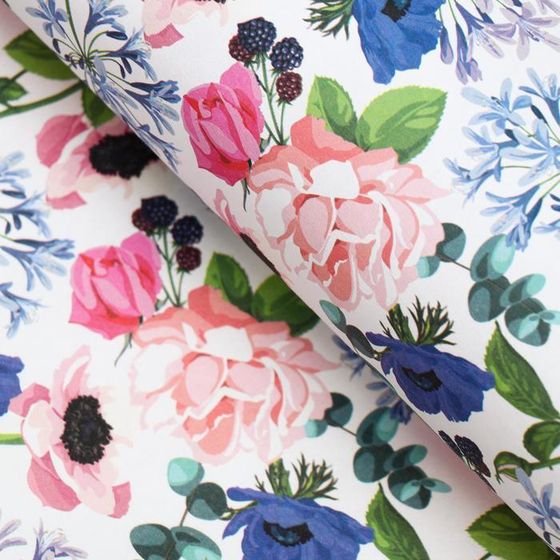 !Бумага упаковочная 2 листа крафт &quot;Розы, 0,5 х 0,7 м.