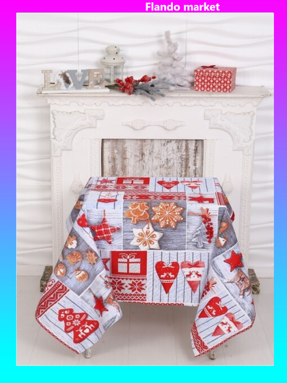 !09 Скатерть рогожка DomoVita «Чудеса» 150х180 см.