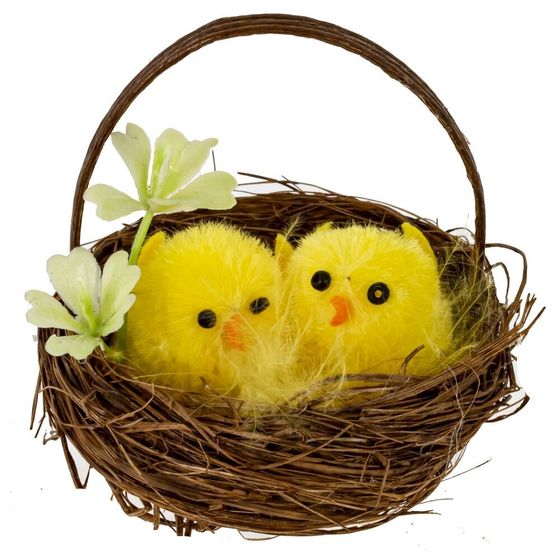 Набор из 2-х изделий декоративных &quot;Гнездо пасхальное&quot;, Д11 Ш6 В6 см