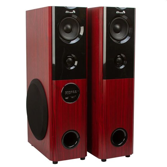 Колонки 2.0 Eltronic 20-82 HOME SOUND динамик 6шт/2х8&quot;; 2х4&quot;; 2х1.5&quot; 100Вт, комплект 2 колонки, красный