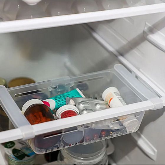 Ящик для полки в холодильник прозрачный 28х16х8см