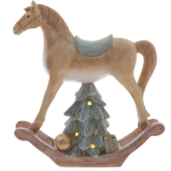 Фигурка декоративная с подсветкой &quot;Лошадка-качалка&quot;, L19 W7 H21,5 см