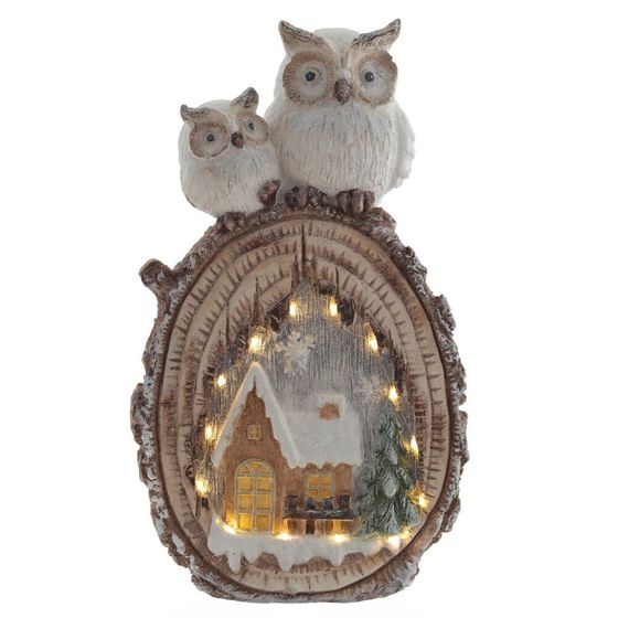 Фигурка декоративная &quot;Совы&quot; (подсветка, 3xAA, н/п), L30 W11 H53 см