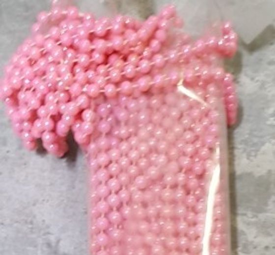 !09 Декоративные занавеска "Бусины" 90*200 см. Цвет розовый