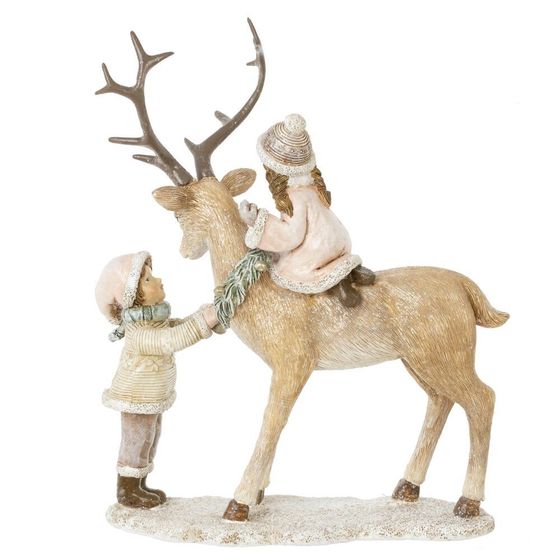 Фигурка декоративная &quot;Олень и дети&quot;, L18 W6,5 H21,5 см