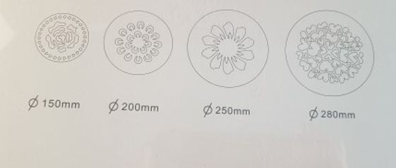 !09 Комплект из 4 трафаретов для украшения торта 15/20/25/28 см