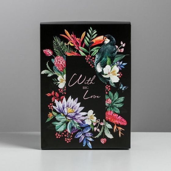 !09 Коробка складная (набор 2 штуки) «Цветочный сад», 21 × 15 × 7 см.