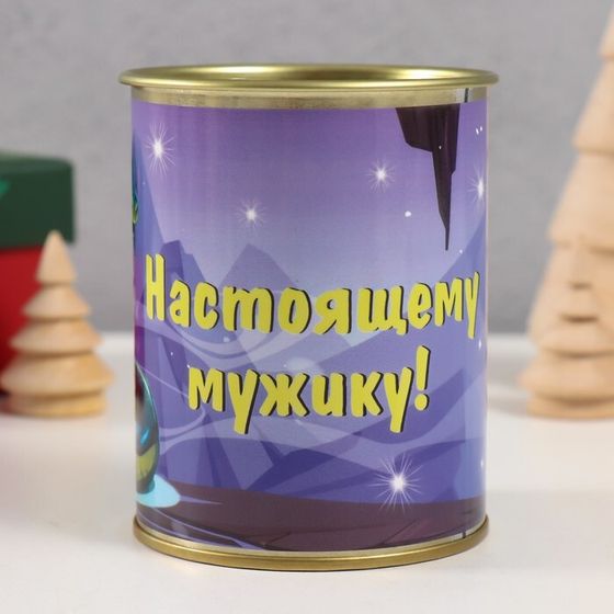 Носки в банке  &quot;Настоящему мужику&quot; (внутри носки мужские, цвет чёрный)