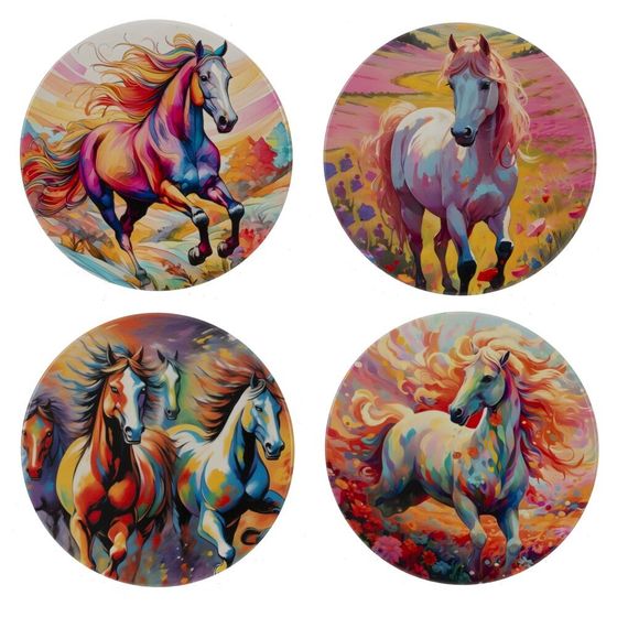 Декоративная подставка под горячее &quot;Лошадь&quot;, D 10 см, L10 W10 H0,5 см, 4в.