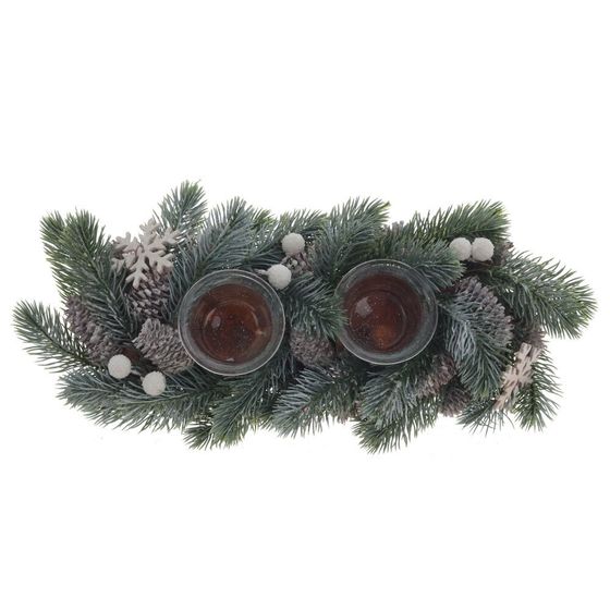 Подсвечник &quot;Новогодняя композиция&quot;, L34 W16 H8 см