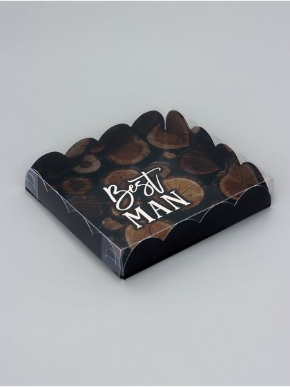 Коробка для печенья, кондитерская упаковка, &quot;Мужчине&quot;, 15 х 15 х 3 см