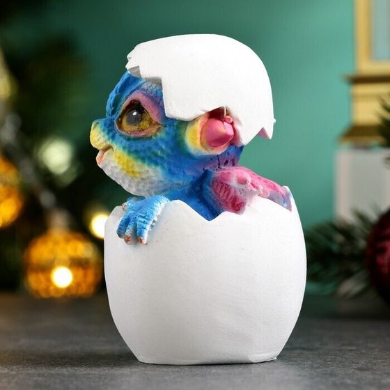 !09 Набор из 2-х фигурок - Фигура &quot;Дракошка в яичке&quot; 5,5х5х8 см. цвет синий