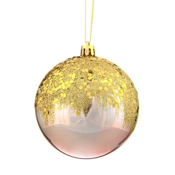 Набор из 12шт Украшение новогоднее Шар "Золотое напыление", D8 см, L35 W27 H9 см