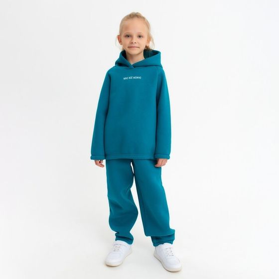 Костюм детский (худи, брюки) MINAKU: Basic Line KIDS, oversize, цвет изумруд, рост 104